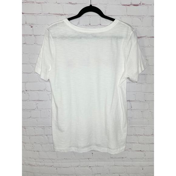 LOFT White Ooh La La Graphic Tshirt Womens Large Pink Orange - Picture 4 of 4